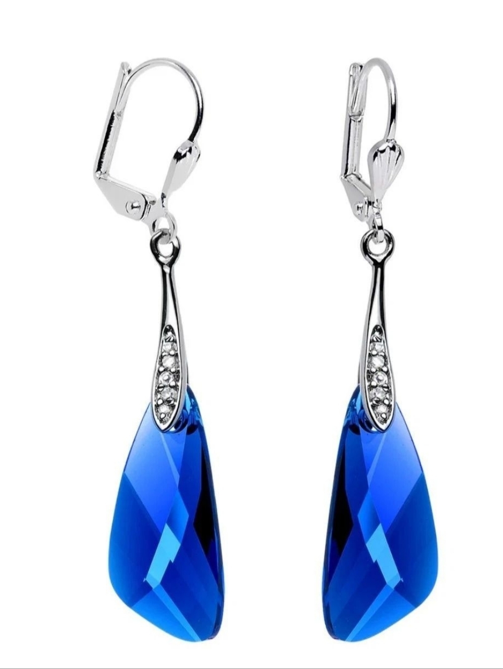 Sapphire Blue Inspire Earrings Created with Crystals